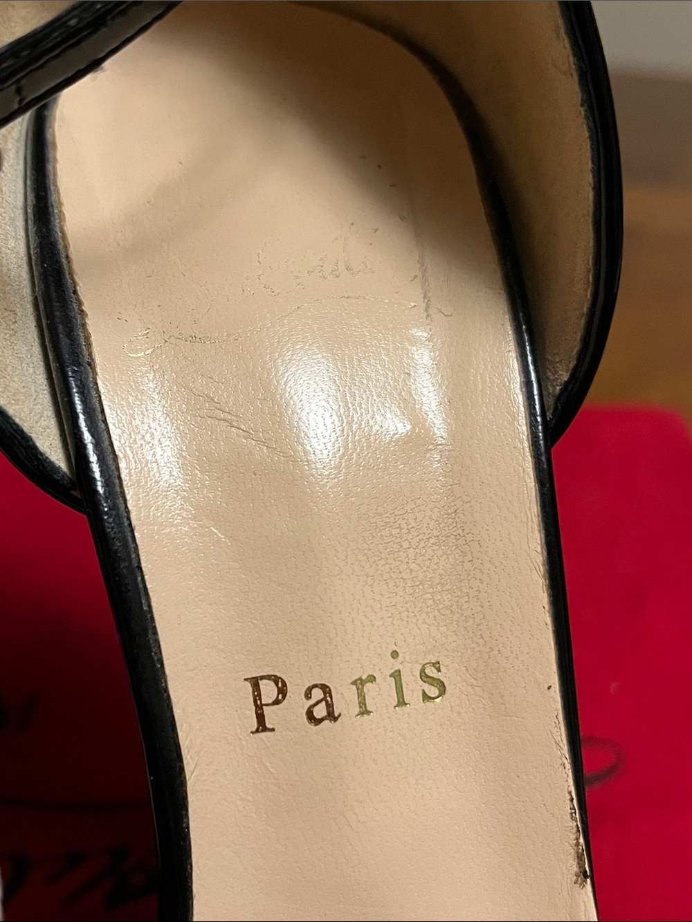 Christian Louboutin Black Patent Leather Peep-Toe Ankle-Strap Stilettos, size 39 - Picture 8 of 16